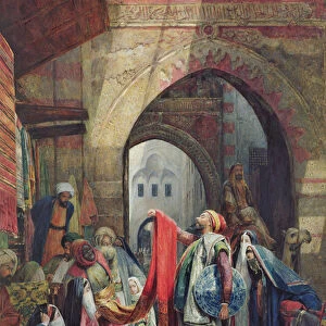 A Cairo Bazaar - The Della l, 1875 (w / c heightened with bodycolour