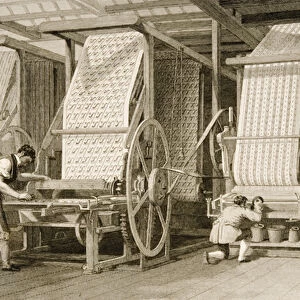 Calico printing in a cotton mill, engraved by James Carter (1798-1855) c