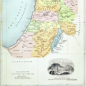 Canaan as it was divided between the twelve tribes of Israel (colour litho)