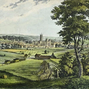Canterbury from the Railway, 1842 (coloured litho on paper)