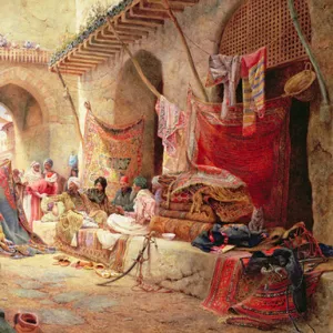 Carpet Bazaar, Cairo, 1887