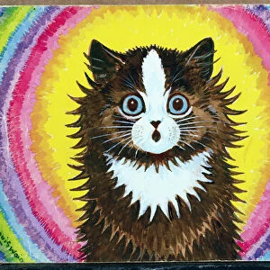 Cat in a Rainbow (w / c & gouache on paper)