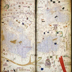 Catalan Atlas, Sheet 7 and 8, 1375 (pen with coloured inks on parchment)