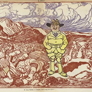 Cecil Rhodes, Illustration for Le Rire (colour litho)