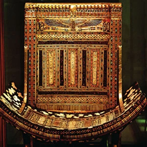 Ceremonial Chair of Tutankhamun, detail of the curved seat and back, New Kingdom, c