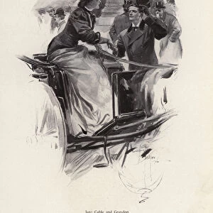 Characters Jane Cable and Graydon from the novel Jane Cable, by George Barr McCutcheon (litho)