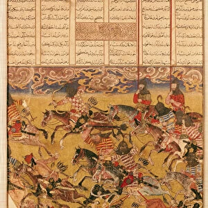 The Charge of the Cavaliers of Faramouz, illustration from the Shahnama (Book of Kings)