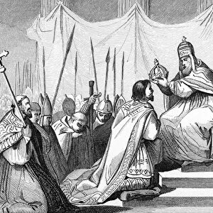 Charlemagne (742-814) Crowned by Pope Leo III (c