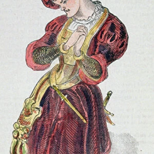 Charlotte Cushman (1816-76) in costume as Romeo, 1851 (engraving)