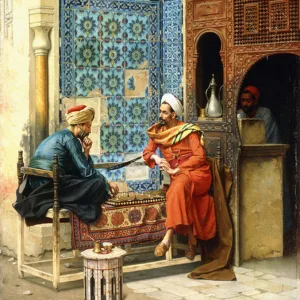 The Chess Game, 1896 (oil on panel)