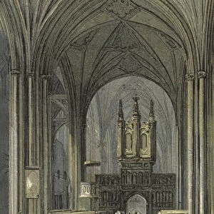 Chester Cathedral, The Lady Chapel (coloured engraving)