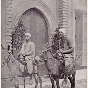 Chicago Worlds Fair, 1893: Donkey Boys in the Cairo Street (b / w photo)