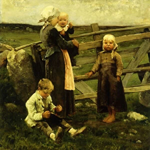 Children with Cherries, (oil on canvas)