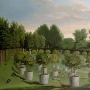 Chiswick House Gardens (oil on canvas)