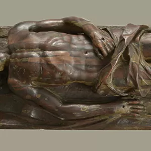 The Christ Lying of the Church of Saint Martin in Marseille - Wood Sculpture by Antoine Duparc (1698-1755) Dim 187x64x36 cm Musee du Vieux Marseille