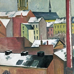 The Church of St Mary in Bonn in Snow, 1911 (oil on paper)