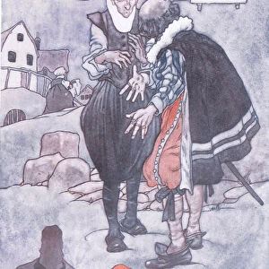 Between the two citizens a contraversy grew, 1930s (colour litho)