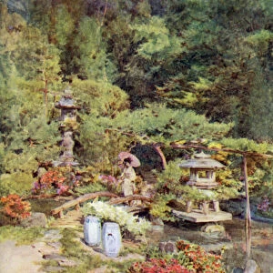 A Classical Garden Design, Kyoto (colour litho)