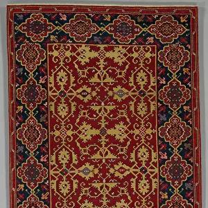 Classical Turkish Carpet with the Lotto Pattern, 1600-50 (wool: symmetrical rug knot)