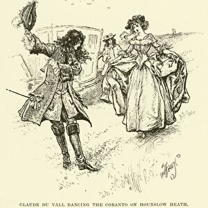 Claude du Vall Dancing the Coranto on Hounslow Heath (engraving)