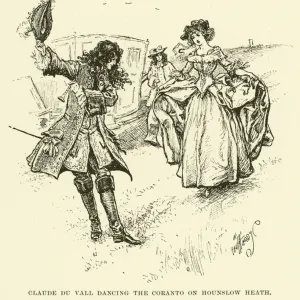 Claude du Vall Dancing the Coranto on Hounslow Heath (engraving)