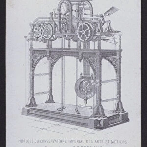 Clock making services offered by Constantin-Louis Detouche (engraving)