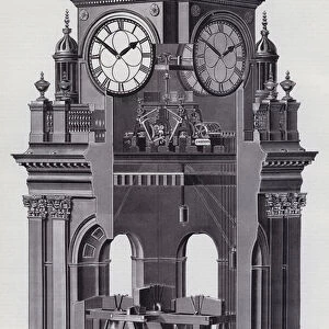 Clock for Portsmouth Town Hall (engraving)