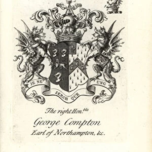 Coat of arms and crest of the right honorable George Compton, 6th Earl of Northampton, 1692-1758