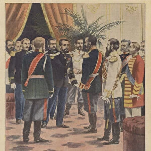 Colonel Marchand in St Petersburg (colour litho)