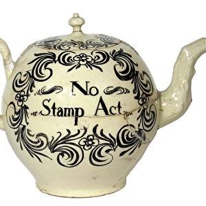 Colonial teapot relating to the British Stamp Act of 1765