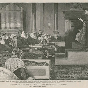 A concert at the Royal Hospital for Incurables at Putney (engraving)