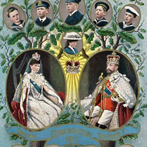 The coronation of King George V and Queen Mary (colour litho)