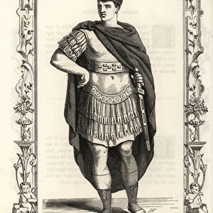 Costume of ancient Roman and Trojan men. 1859-1860 (engraving)