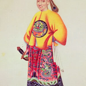 Costume of an emperor, late 18th century (gouache on paper)