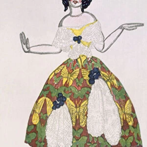 Costume for a female puppet, from La Boutique Fantastique, 1917 (colour litho)