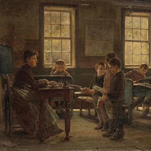 A Country School, 1890 (oil on canvas mounted on composition board)