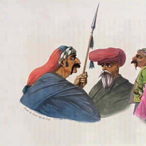 Courdish Chiefs from A Second Journey through Persia, 1810-16, engraved by Theodore H