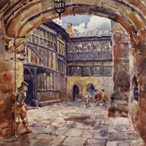 Courtyard, St Marys Hall, Coventry (colour litho)