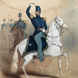 Cover of a music song sheet for the Boston Light Dragoons (colour litho)