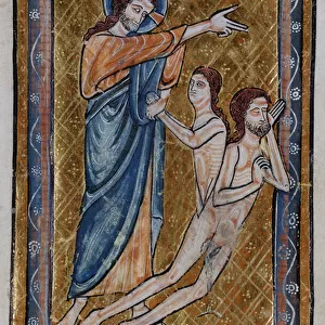 The Creation of Adam and Eve from a book of Bible Pictures, c. 1250 (vellum)
