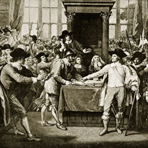Cromwell dissolving the Long Parliament, 1653, illustration from Hutchinson