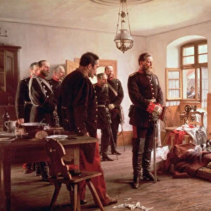 Crown Prince Frederick by the corpse of General Douay at the Battle of Wissembourg, 1870
