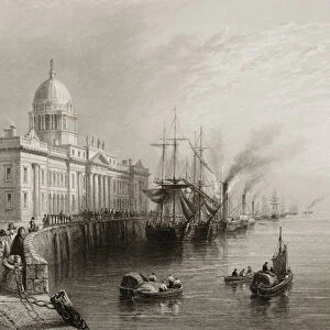 The Custom House, Dublin, from Scenery and Antiquities of Ireland by George Virtue