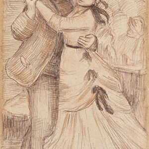 Dance in the Country, 1883 (pencil heightened with red chalk on tan paper)