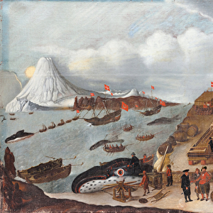 Danish whaling station, 1634 (oil on canvas)