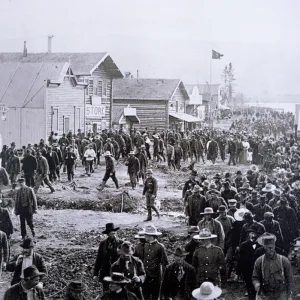 Dawson City during the Klondike Gold Rush (1897-98) 1898 (b / w photo)