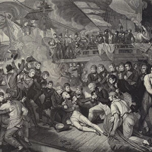 The Death of Admiral Lord Nelson at the Battle of Trafalgar, 1805 (engraving)