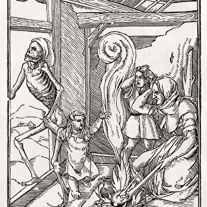 Death comes for the Child, from Der Todten Tanz, published Basel, 1843 (litho)