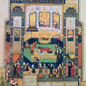 The Death of Shirin, illustration to Khosro and Shirin by Elias Nezami (1140-1209)