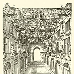Decoration du pont Notre-Dame, pour l entree de Charles IX (engraving)